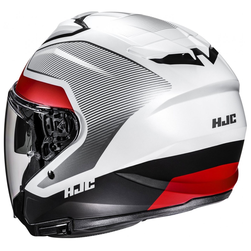 Otvorená prilba na motocykel HJC i31 Tevis MC1SF bielo-čierno-červené