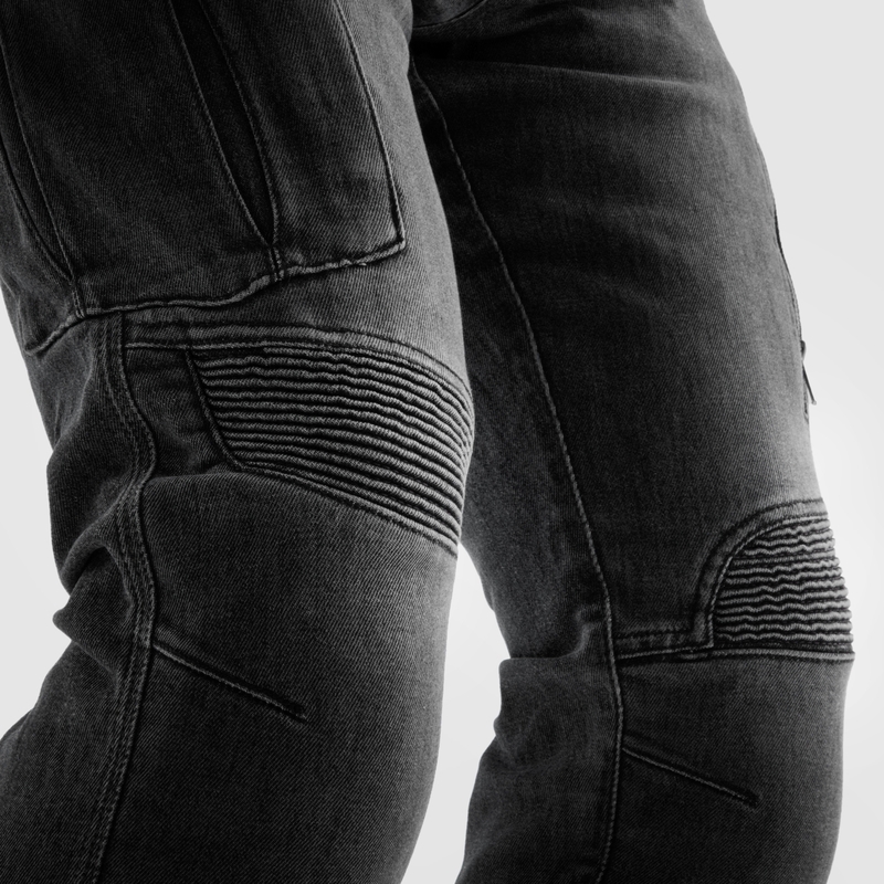 Džínsy na motorku Rebelhorn Vandal Mono vyprané čierne