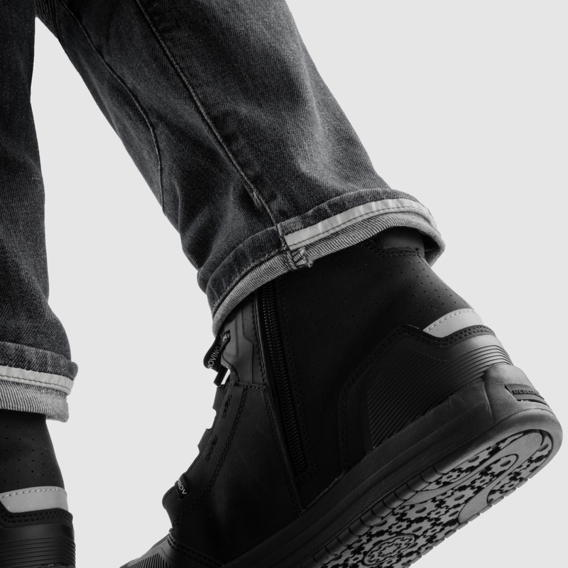 Džínsy na motorku Rebelhorn Vandal Mono vyprané čierne