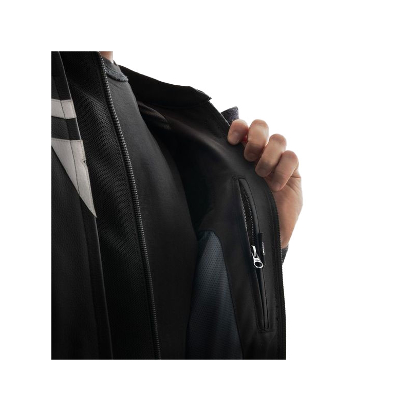 Kožená bunda na motorku Rebelhorn Veloce čierno-šedo-fluo žltá