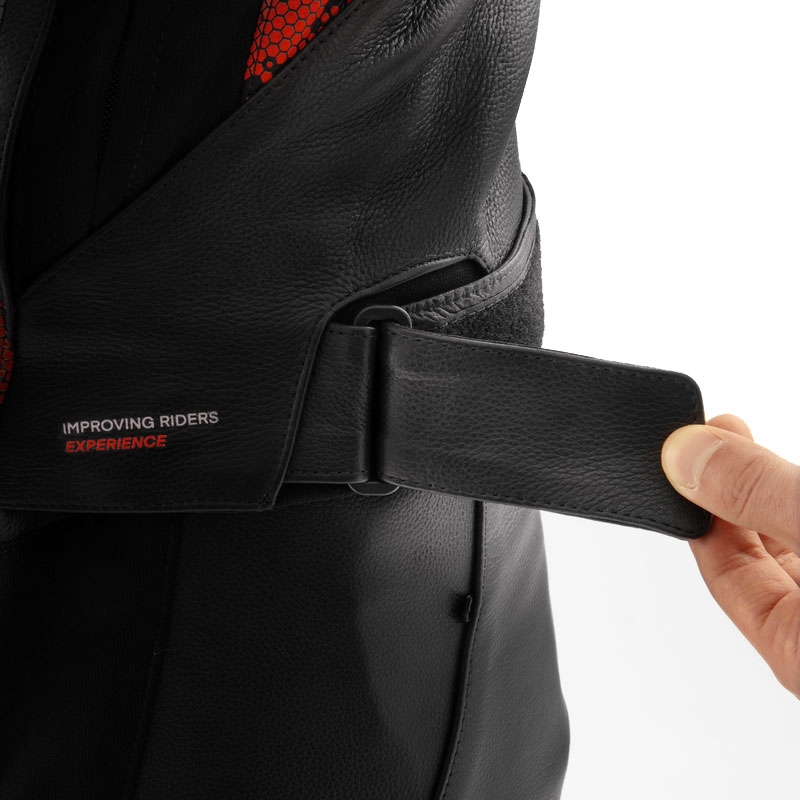 Kožená bunda na motorku Rebelhorn Veloce čierno-camo červená