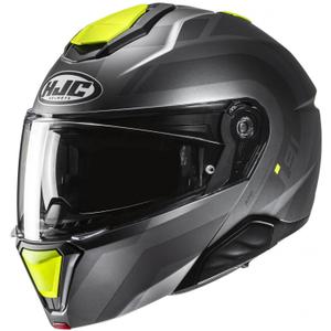 Výklopná prilba na motorku HJC i91 Arven MC3HSF šedo-čierno-fluo žltá