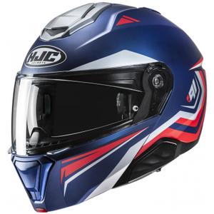 Výklopná prilba na motorku HJC i91 Tricus MC21SF modro-červeno-sivá