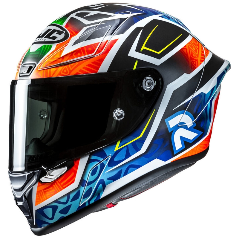 Integrálna helma na motorku HJC RPHA 1 Binder Replica MC27SF čierno-oranžovo-modrá
