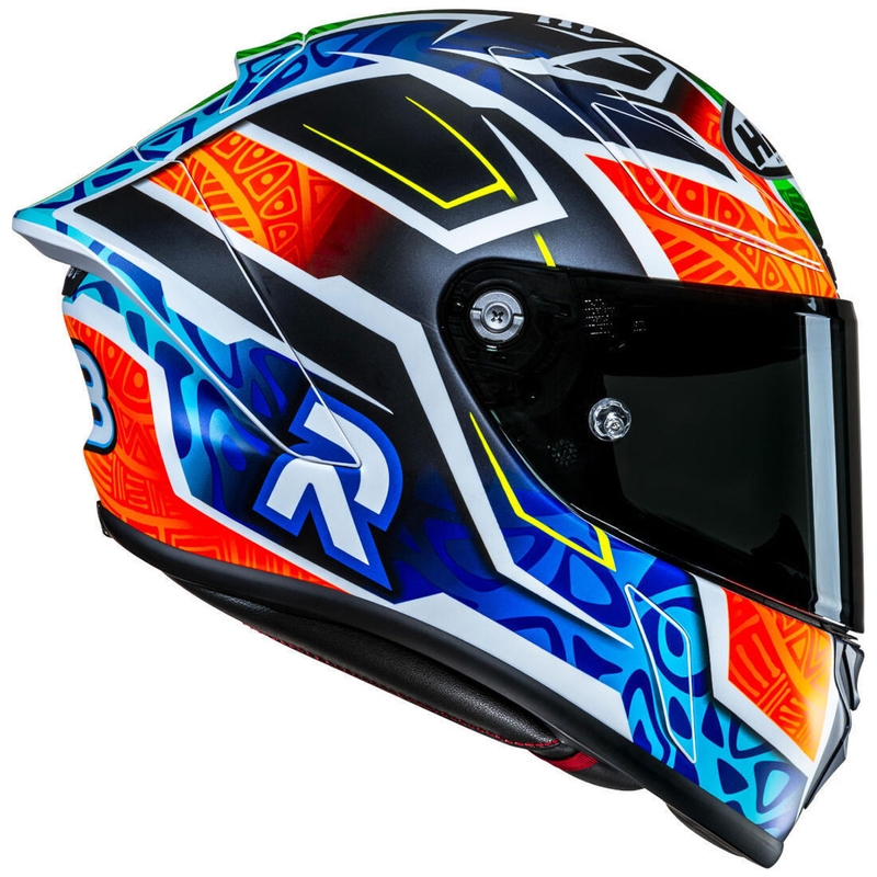Integrálna helma na motorku HJC RPHA 1 Binder Replica MC27SF čierno-oranžovo-modrá