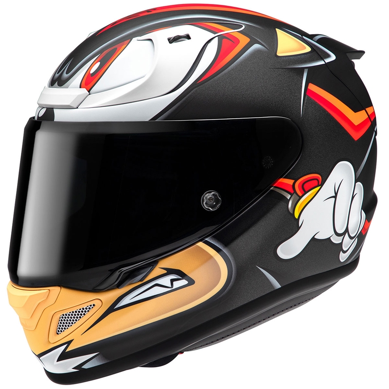 Integrálna prilba na motorku HJC RPHA 12 Shadow The Hedgehog MC1SF čierno-červeno-oranžová výpredaj