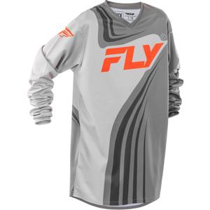 Detský motokrosový dres FLY Racing F-16 šedo-oranžový