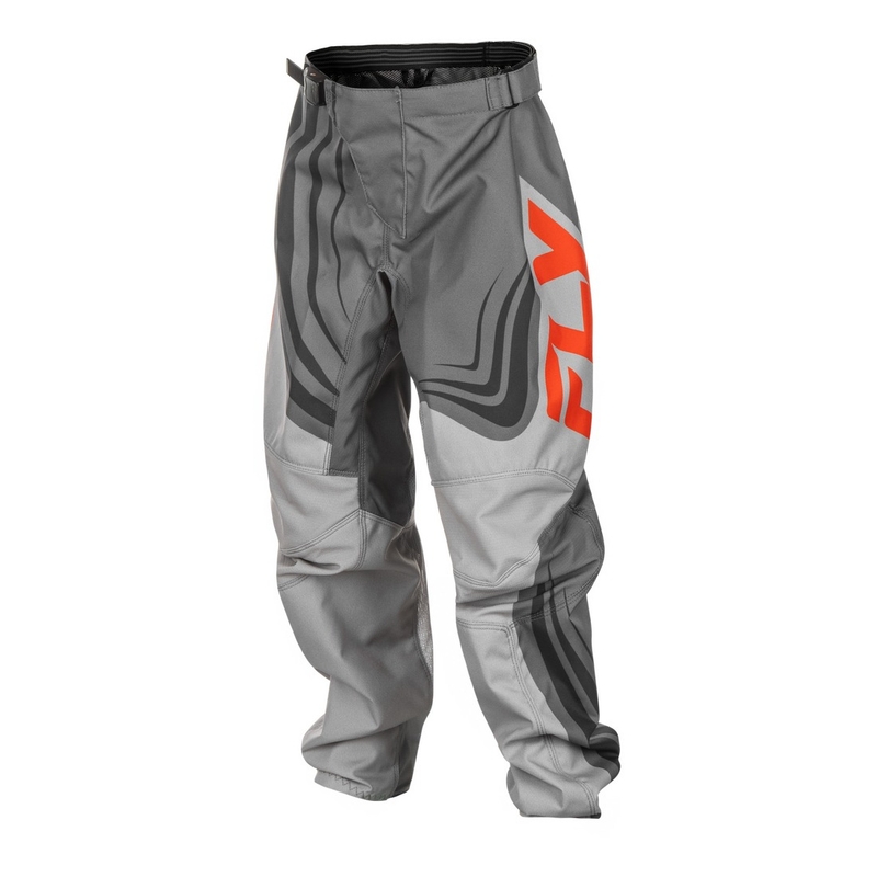 Detské motokrosové nohavice FLY Racing F-16 šedo-oranžové