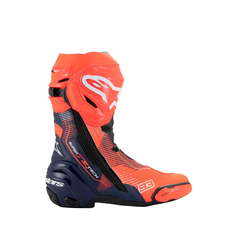 Topánky na motorku Alpinestars Supertech R Vented limitovaná edícia MM93 Marc Marquez fluo červeno-modro-čierne