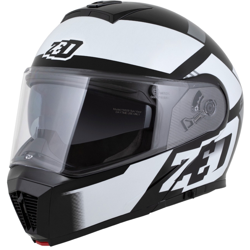 Výklopná helma na motorku ZED F19 čierno-bielo-šedá