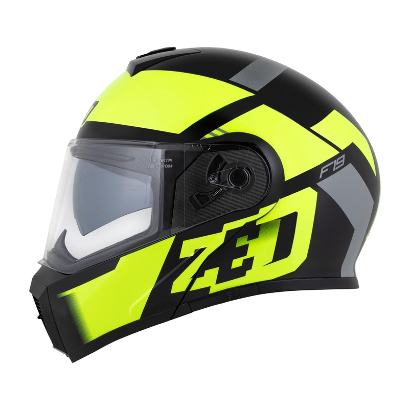 Výklopná helma na motorku ZED F19 čierno-fluo žltá