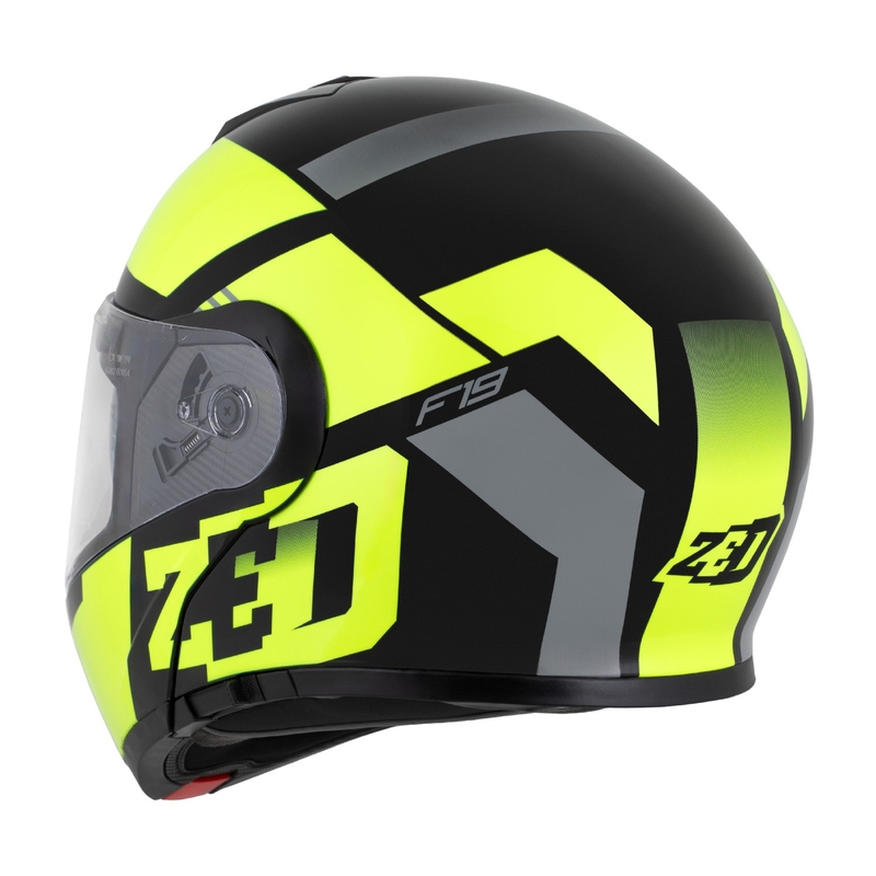 Výklopná helma na motorku ZED F19 čierno-fluo žltá