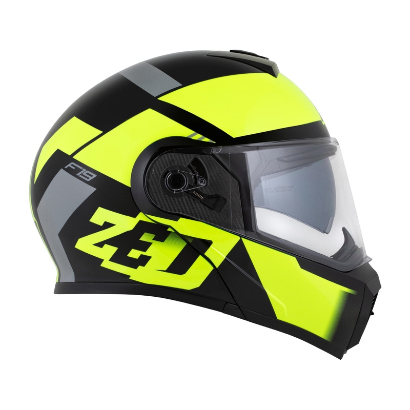 Výklopná helma na motorku ZED F19 čierno-fluo žltá