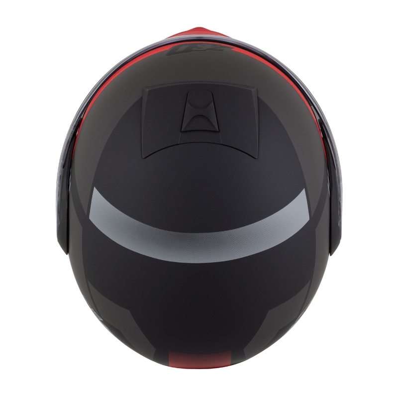Výklopná helma na motorku ZED F19 matná čierno-fluo červeno-šedá