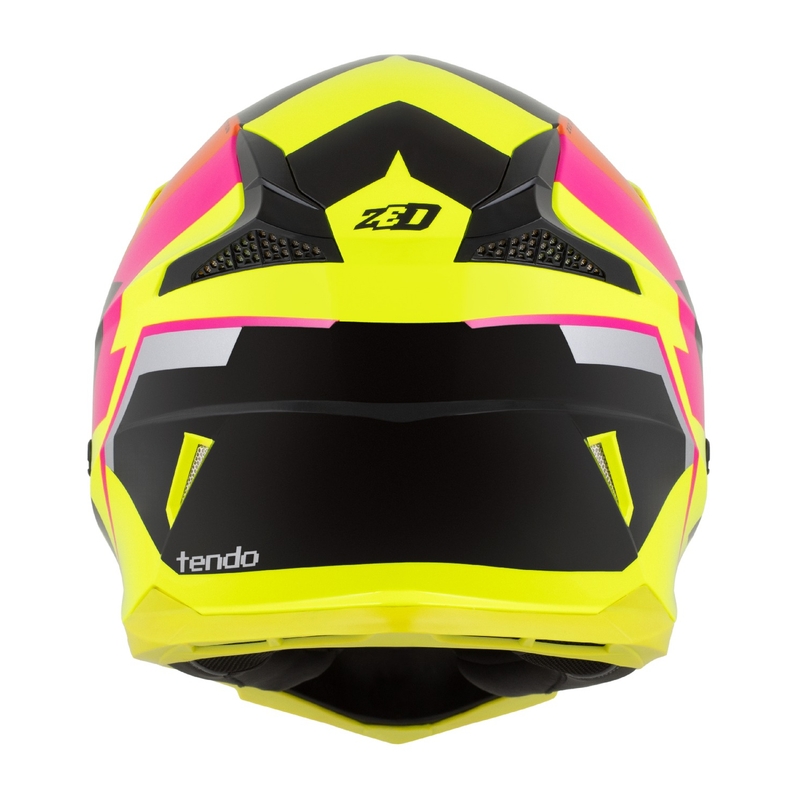 Detská motokrosová prilba ZED X1.9 Tendo fluo žlto-ružovo-oranžovo-čierna