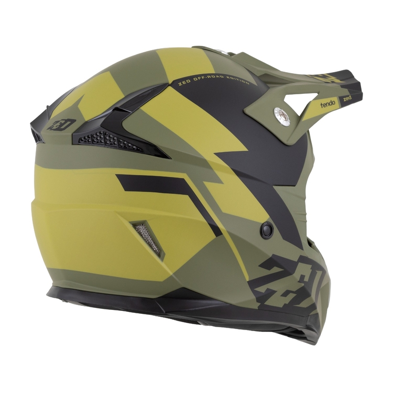 Detská motokrosová helma ZED X1.9 Tendo tmavo zeleno-svetlo zelená