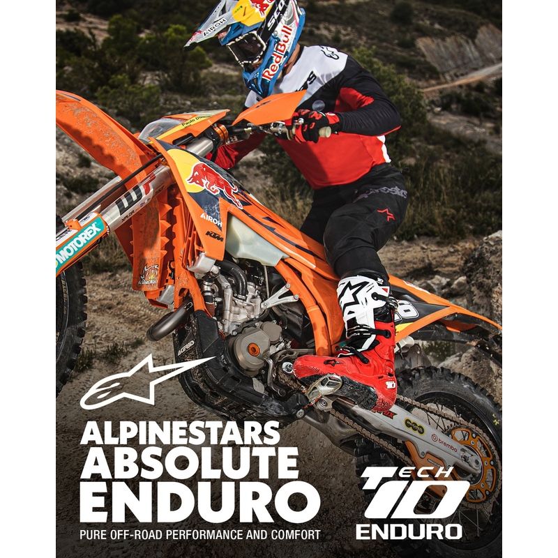 Topánky na motorku Alpinestars Tech 10 Enduro červeno-čierno-biele