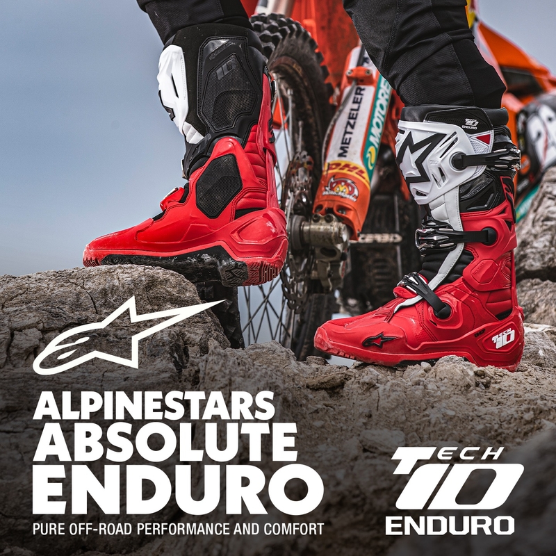 Topánky na motorku Alpinestars Tech 10 Enduro červeno-čierno-biele