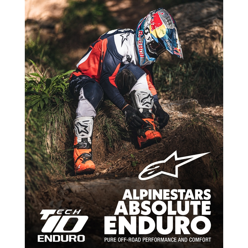 Topánky na motorku Alpinestars Tech 10 Enduro fluo oranžovo-čierno-biele