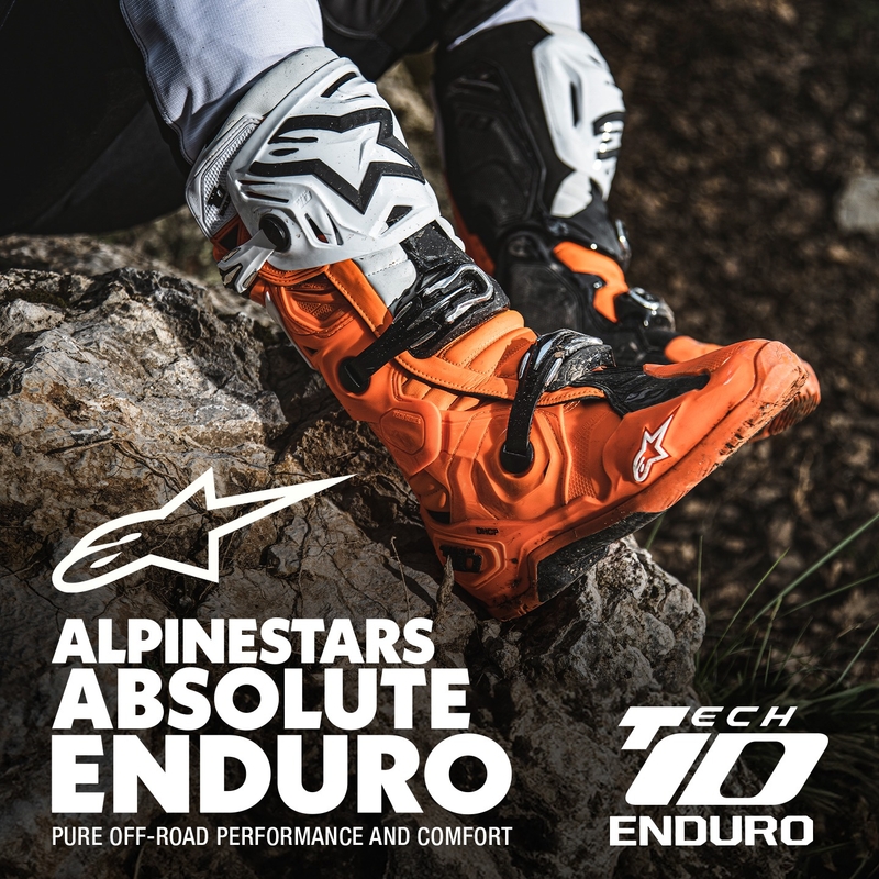 Topánky na motorku Alpinestars Tech 10 Enduro fluo oranžovo-čierno-biele