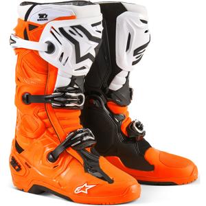 Topánky na motorku Alpinestars Tech 10 Enduro fluo oranžovo-čierno-biele