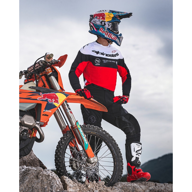 Motokrosový dres Alpinestars PRO-Dura čierno-červeno-biely