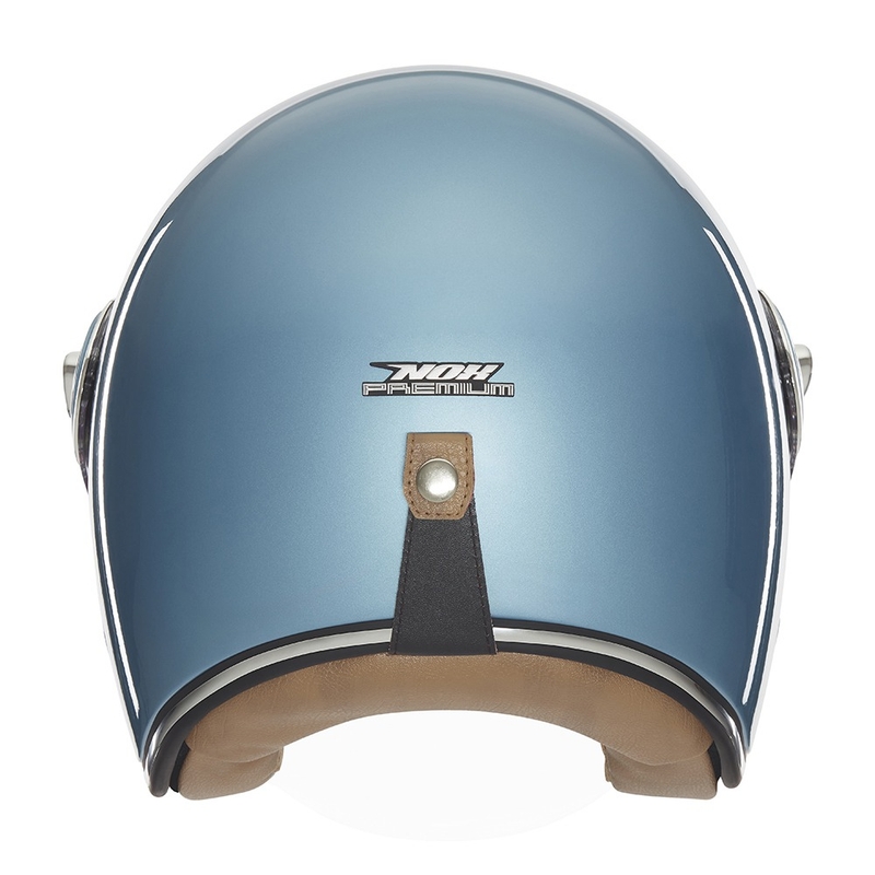 Otvorená prilba na motocykel NOX PREMIUM Heritage tyrkysová