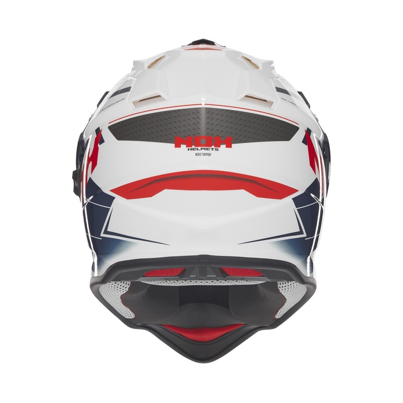 Enduro prilba na motocykel NOX N312 Vapor bielo-čierno-modrá