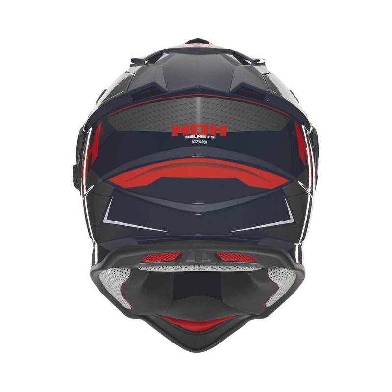 Enduro prilba na motocykel NOX N312 Vapor čierno-modro-červená