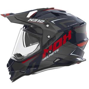 Enduro prilba na motorku NOX N312 Vapor čierno-modro-červená