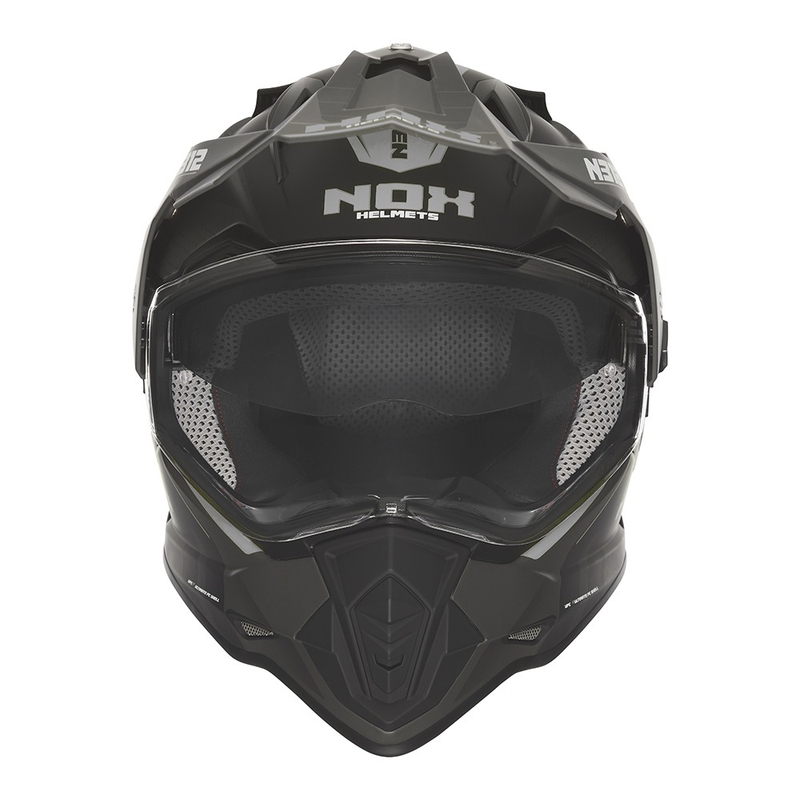 Enduro prilba na motocykel NOX N312 Vapor matná čierno-sivá