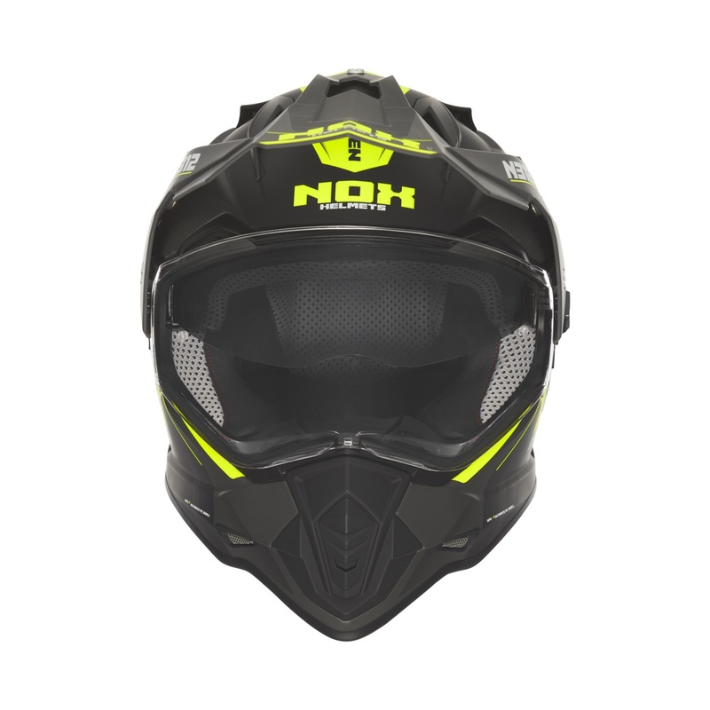Enduro prilba na motocykel NOX N312 Vapor matná čierno-žltá