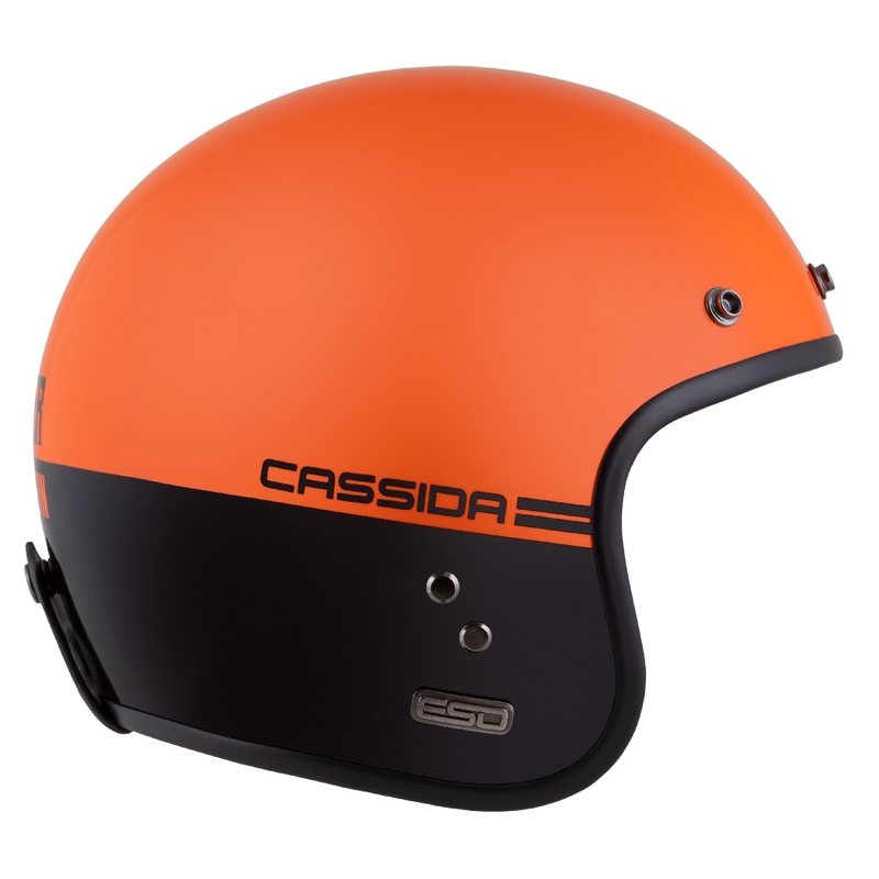 Otvorená helma na motorku Cassida Eso Super Hooligan čierno-oranžová perleť