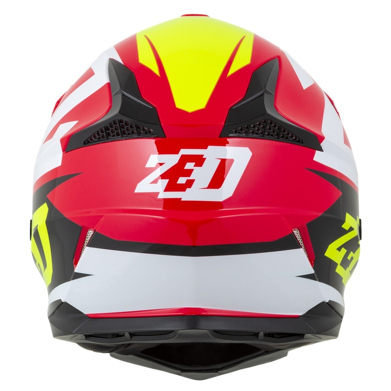 Motokrosová prilba na motorku ZED X1.9 Targa červeno-fluo žlto-čierno-biela