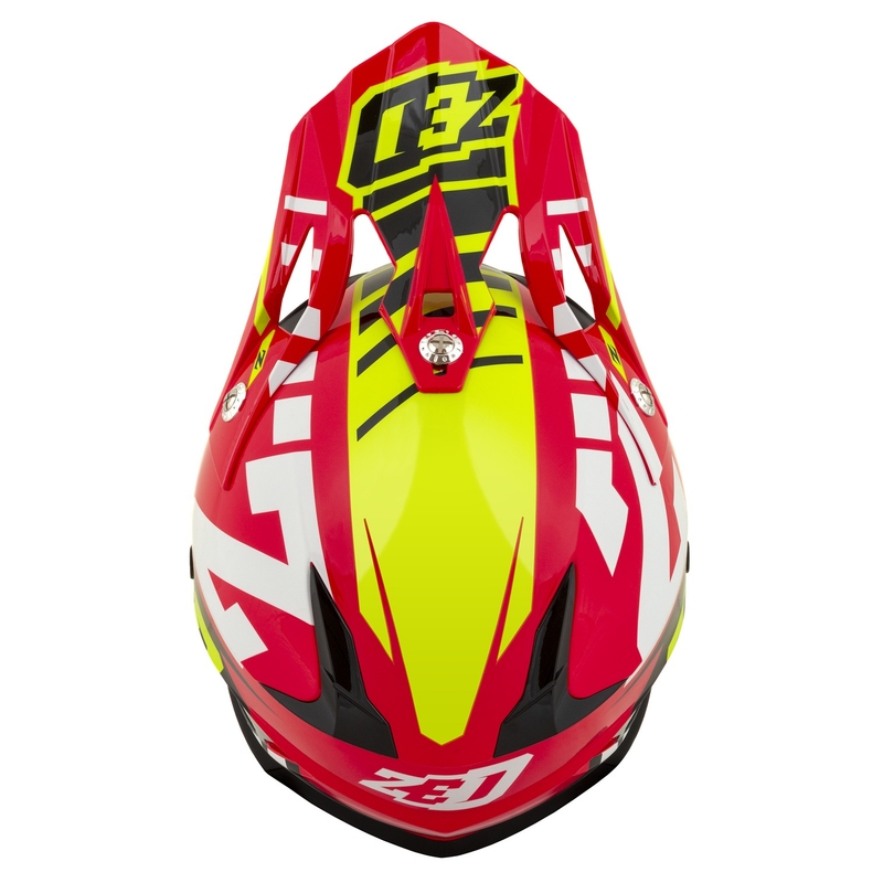 Motokrosová prilba na motorku ZED X1.9 Targa červeno-fluo žlto-čierno-biela