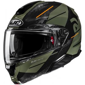 Výklopná prilba na motorku HJC RPHA 91 Blat MC7 khaki zeleno-čierna