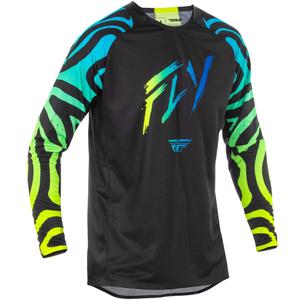 Motokrosový dres FLY Racing Evolution čierno-modro-fluo žltý