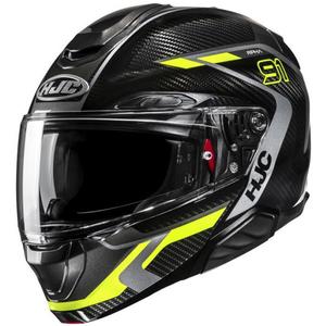 Výklopná prilba na motorku HJC RPHA 91 CARBON Lagos MC3H čierno-fluo žltá