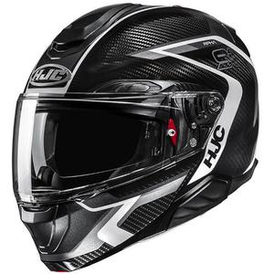 Výklopná prilba na motorku HJC RPHA 91 CARBON Lagos MC5 čierno-sivá