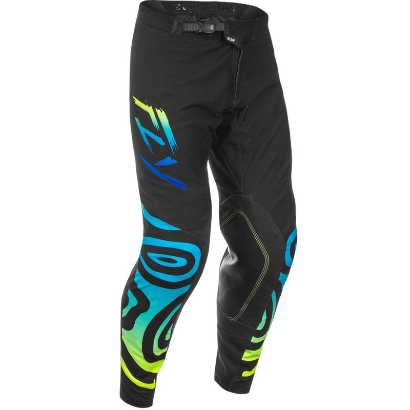 Motokrosové nohavice FLY Racing Evolution čierno-modro-fluo žlté