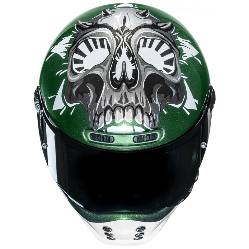 Integrálna prilba na motorku HJC V10 Crania MC4 zeleno-biela