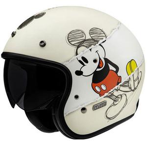 Otvorená prilba na motorku HJC V31 Disney Mickey Sketch MC1SF bielo-čierna