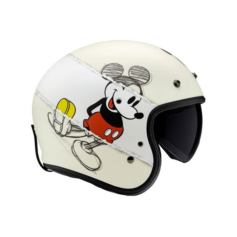 Otvorená prilba na motorku HJC V31 Disney Mickey Sketch MC1SF bielo-čierna