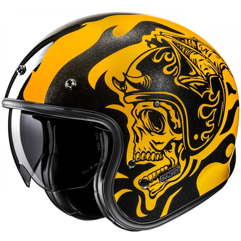 Otvorená prilba na motorku HJC V31 Flame MC3 žlto-čierna