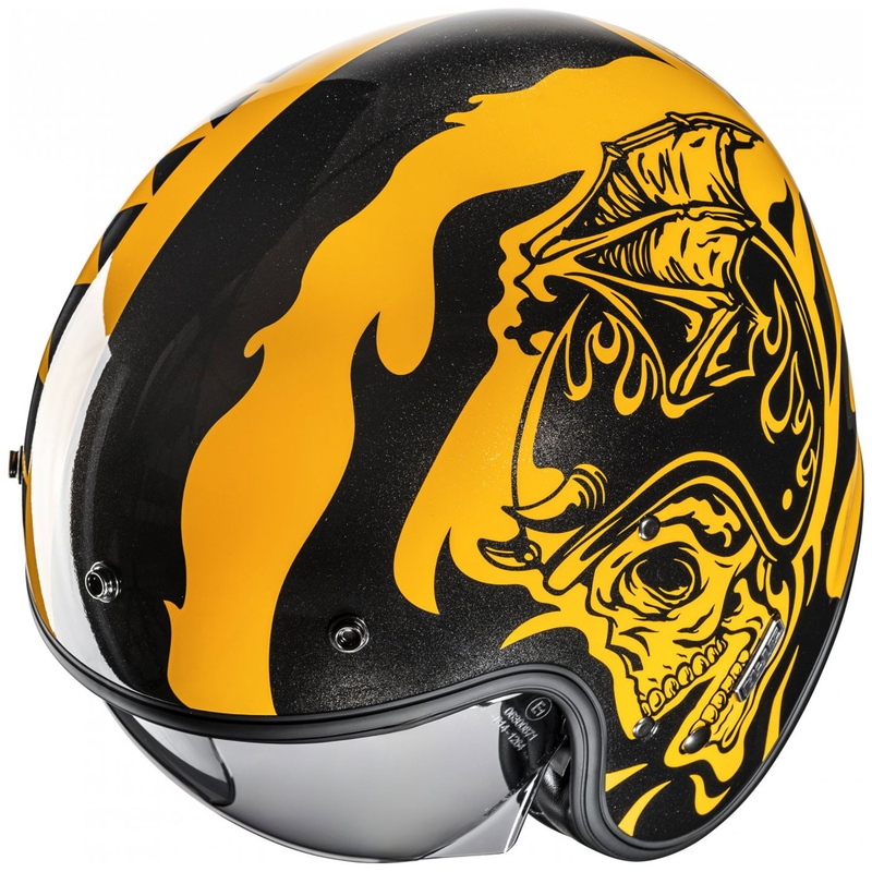 Otvorená prilba na motorku HJC V31 Flame MC3 žlto-čierna