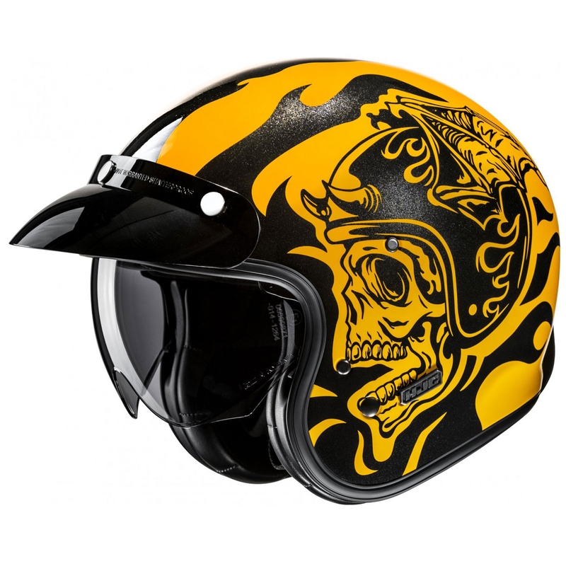 Otvorená prilba na motorku HJC V31 Flame MC3 žlto-čierna