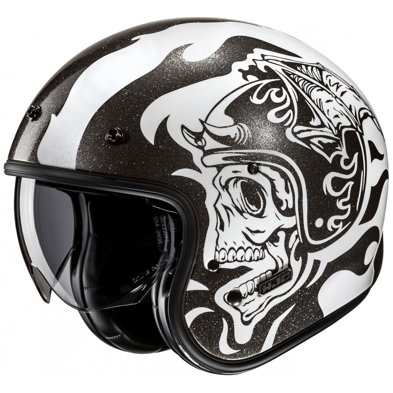 Otvorená helma na motorku HJC V31 Flame MC5 čierno-biela