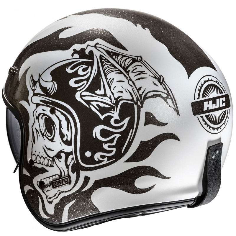 Otvorená helma na motorku HJC V31 Flame MC5 čierno-biela