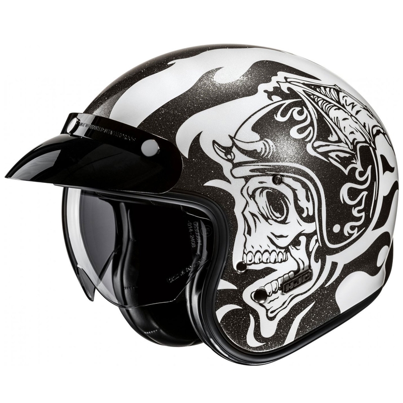 Otvorená helma na motorku HJC V31 Flame MC5 čierno-biela