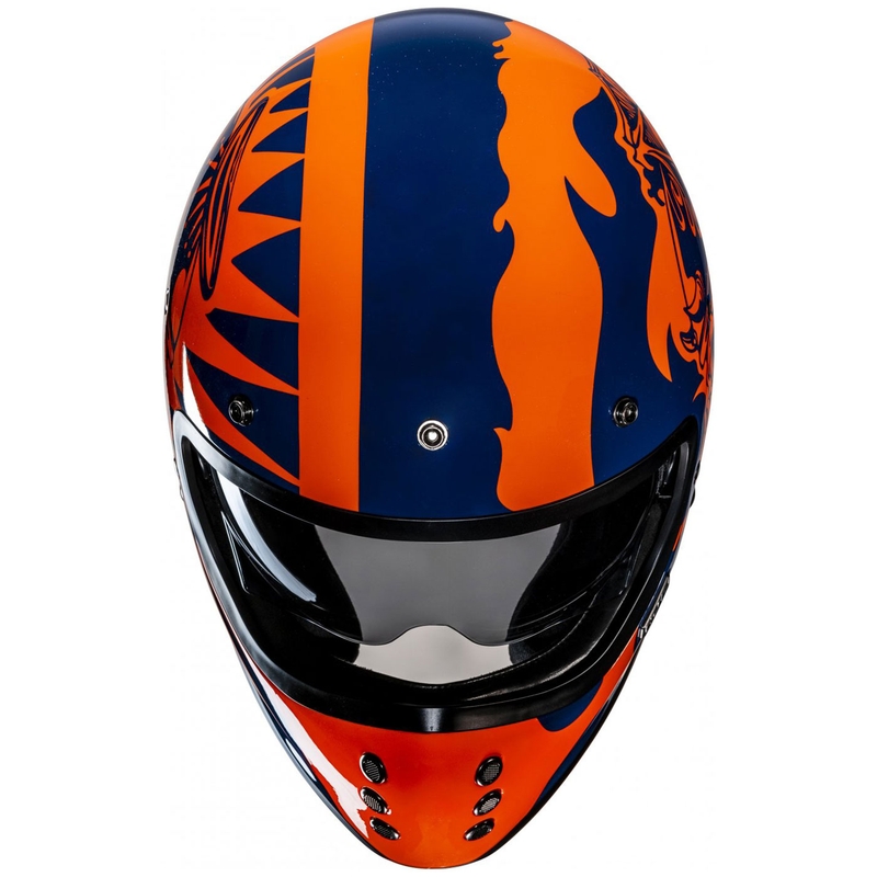 Integrálna prilba na motorku HJC V60 Flame MC27 oranžovo-modrá